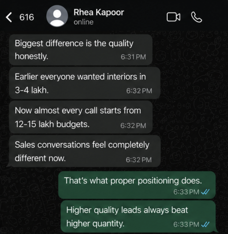 Client feedback screenshot 2
